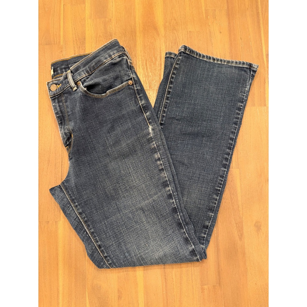 Levis Classic Bootcut Jeans Womens 10 Medium Wash Floral Embroidered Blue Denim